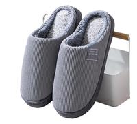 Genérico Zapatillas De Algodón For Otoño E Invierno, Parejas De Felpa For El Hogar, Zapatos Cálidos Antideslizantes For El Hogar(Gray-embroideredlogo,39-40)