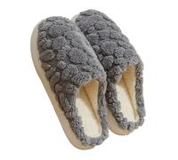 Genérico Zapatillas De Algodón For Otoño E Invierno, Parejas De Felpa For El Hogar, Zapatos Cálidos Antideslizantes For El Hogar(Gray,37-38)