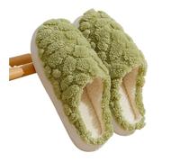 Genérico Zapatillas De Algodón For Otoño E Invierno, Parejas De Felpa For El Hogar, Zapatos Cálidos Antideslizantes For El Hogar(Green,39-40)