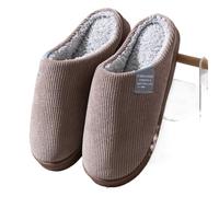 Genérico Zapatillas De Algodón For Otoño E Invierno, Parejas De Felpa For El Hogar, Zapatos Cálidos Antideslizantes For El Hogar(Coffee-embroideredlogo,35-36)