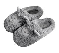 Genérico Zapatillas De Algodón For Parejas Linda Niña De Dibujos Animados Corazón Pequeñas Zapatillas De Oveja Invierno Interior Hogar Zapatos De Algodón De Felpa De Fondo Suave(Gray2.0,39-40)