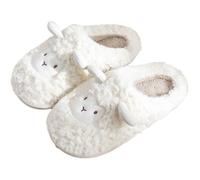 Genérico Zapatillas De Algodón For Parejas Linda Niña De Dibujos Animados Corazón Pequeñas Zapatillas De Oveja Invierno Interior Hogar Zapatos De Algodón De Felpa De Fondo Suave(White2.0,39-40)