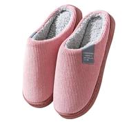 Genérico Zapatillas De Casa De Algodón Con Punta Cerrada, Zapatos De Dormitorio De Espuma Viscoelástica, Zapatillas Cálidas Sólidas De Otoño E Invierno(Pink,43-44)
