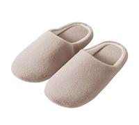 Genérico Zapatillas De Casa Mujer Antideslizantes,Zapatos Caseros Para Mujeres De Sexo Masculino Zapatos CáLidos Suaves Slippers De AlgodóN Soleado (Beige 38-39)