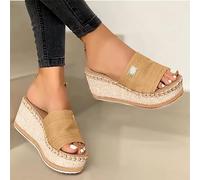 Genérico Zapatillas De Casa Mujer Verano - Cuñas Femeninas Fracasa Verano Flip Fashion Zapatos Causales Zapatos Femeninos