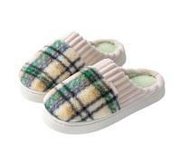 Genérico Zapatillas De Casa Pantuflas femeninas cálidas con suela gruesa antideslizante para interior diseño elegante a y comodidad acogedora (Green, 40)