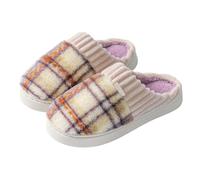 Genérico Zapatillas De Estar En Casa Mujer Pantuflas femeninas cálidas con suela gruesa antideslizante para interior diseño elegante a y comodidad acogedora (Purple, 36)