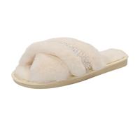 Genérico Zapatillas De Estar Por Casa De Mujer Pantuflas femeninas acogedoras con cuentas elegantes diseño abierto para talón uso doméstico otoño invierno relajación cálida (White, 41)