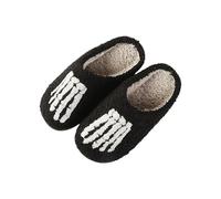 Genérico Zapatillas de Halloween de Interior para Dormitorio Hotel Esqueleto Zapatillas para Mujeres Cálidas y Cómodas, Le Noir, 37 EU