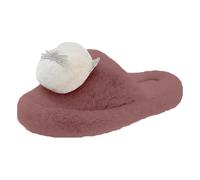 Genérico Zapatillas de invierno cálidas - Zapatillas para casa, gruesas de invierno, de moda, zapatos cómodos, transpirables, lisos, zapatillas con relleno lindas, rosa, 41 EU