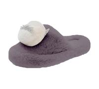 Genérico Zapatillas de invierno cálidas - Zapatillas para casa, gruesas de invierno, de moda, zapatos cómodos, transpirables, lisos, zapatillas con relleno lindas, gris, 39 EU