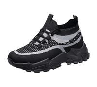 Genérico Zapatillas de Running Zapatillas Ligeras Womens Shoes Ethnic Casual Shoes Summer Fashion Hollow Breathable Flat Heel Soft Sole Casual Deportivas Deportivas Running de Mujer (Black,39)