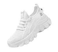 Genérico Zapatillas de Vestir Mujer Zapatillas Deporte de Deporte Verano para Mujer,Malla A Rayas,Cómodas,Ortopédicas Y Casuales Deportivas Deportivas para (White,37)