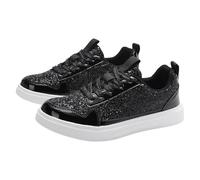 Genérico Zapatillas Deporte Mujer Zapatillas Anchas Mujer de Tenis con Lentejuelas Y Brillantes,Cómodas Y A La,para Caminar. Casual Sneakers Deportivas de Deporte para (Black,38)