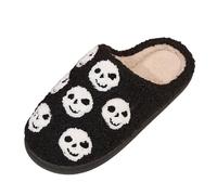 Genérico Zapatillas Esqueleto de Halloween para Mujeres Zapatillas Lindas de Dibujos Animados Calientes Antideslizante para Interior y Exterior Zapatillas, Le Noir, 40 EU
