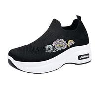 Genérico Zapatillas Fascitis Plantar Mujer Transpirables Womens Shoes Ethnic Casual Shoes Summer Fashion Hollow Breathable Flat Heel Soft Sole Casual Zapatos Casuales de Las Mujeres (Black,37)