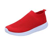 Genérico Zapatillas Fitness Mujer Zapatillas Deporte Sports Runing Mujeres Mesh Color Shoes Solid Outdoor Zapatos Rastreables Zapatos Femeninos Ortopédicos For Mujer para (Red,42)