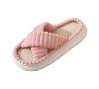 Genérico Zapatillas Invierno Mujer Casa, Zapatillas Mujer Casa Cerradas, Pantuflas De Mujer Sin Cordones para Interiores Cálidas Y De Invierno con Diseño Bordado para Una Comodidad Informal