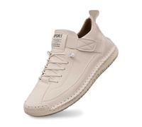 Genérico Zapatillas Mujer Tallas Grandes Otoño Invierno Exterior Cuero Unisex Cómodas Ligeras Moda Zapatos Diarios, beige, 38 EU