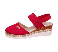 Genérico Zapatillas Mujer Verano informal punta abierta chanclas con cierre ajustable sandalias punta cerrada zuecos planas sandalias casual veraniego informal Ideal para exterior e interior