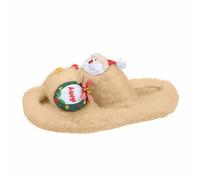 Genérico Zapatillas Mujer Zapatillas De Peluche para Mujer Chanclas Pantuflas Navidad una Cita Especial con Estilo De Dibujos Animados, Suela Gruesa Y Diseño Navideño para Hombre Y Mujer