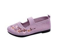 Genérico Zapatillas Negras Mujer Cómodos de Deporte para Zapatos de Malla con Esqueleto Verano para Mujer,con Un Solo Pie,Estilo Étnico,Bordado Y Tejido Deportivas (Purple,36)
