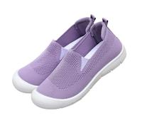 Genérico Zapatillas Negras Mujer Comodos para Caminar de Zapatos de Tela para Mujer,Transpirables,Cómodos,Madres,con Un Solo Pie,Caminar,Zapatos Deportivas (Purple,39)