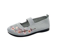 Genérico Zapatillas Negras Mujer Comodos Zapatos Deportivas Zapatos de Malla con Esqueleto de Verano para Mujer,con Un Solo Pie,Estilo Étnico,Bordado Y Deportivas Deporte (Green,41)