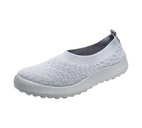 Genérico Zapatillas Negras Mujer Comodos Zapatos Deportivas Zapatos Deportivos Verano para Mujer,Fondo,Ligeros,Sin Cordones,Color Sólido,Estilo Fitness Transpirables Gimnasio (Grey,37)