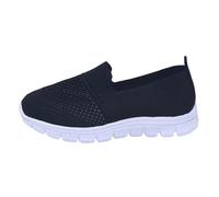 Genérico Zapatillas Negras Mujer Transpirables de Deporte Zapatos Casuales de Malla Transpirable con Plana Y Punta Redonda para Mujer,Color Liso,2025 Deportivas Deportivas Anchos Caminar (Blue,39)