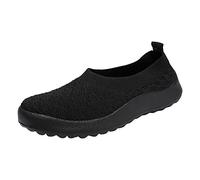 Genérico Zapatillas Negras Mujer Transpirables Deportivas Zapatos Deportivos Verano para Mujer,Fondo,Ligeros,Sin Cordones,Color Sólido,Estilo Minimalista,Deportivas de Correr para (Black,40)