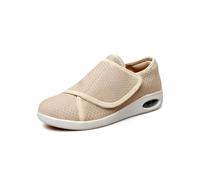 Genérico Zapatillas ortopédicas para diabéticas Calzado sanitario para mujer extra ancho con cierre tipo slip-on antideslizante y cómodo (caqui, Sistema tallas calzado EU, Adulto, Números, Ancho, 41)