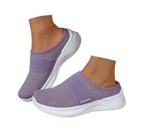 Genérico Zapatillas ortopédicas para mujer, verano, cojín de aire, suela suave, zapatos transpirables, slip on cómodo, cierre antideslizante, apoyo deseo plantar casual, morado, 37 EU