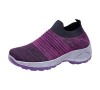 Genérico Zapatillas para Andas Mujer Zapatillas Elegantes Zapatos para Caminar Mujer,de Trabajo Tipo Calcetín,con,Cómodos Y Ligeros Deportivas Deportivas (Purple,38)