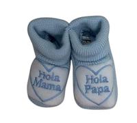 Genérico Zapatitos patucos estilo calcetin de Bebé Hola Mama Hola Papa. Recien nacido. 8,50cm. Invierno