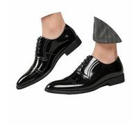 Genérico Zapato Cuero Hombre Brogue Grandes Tamaños Dos Tonos Puntiagudos Estilo Retro Británico Zapatos Hombre Casual Punta Cerrada para Ceremonias De Boda Negocios, Negro , 39 EU