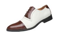 Genérico Zapato Cuero Hombre Brogue Grandes Tamaños Dos Tonos Puntiagudos Estilo Retro Británico Zapatos Hombre Casual Punta Cerrada para Ceremonias De Boda Negocios, marrón, 40 EU