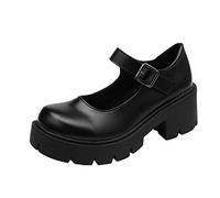 Genérico Zapato Mujer Verano - Cuero Negro Tacones De Mujer Zapatos Gruesos Casuales Zapatos Casuales De Mujer Zapatos Dorados Mujer