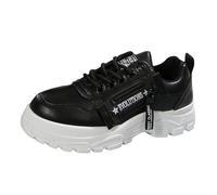 Genérico Zapato Mujer Verano - Zapatillas De Deporte Bajas con Cordones De Cuero De Moda para Mujer Zapatos Casuales CóModos Zapatillas Mujer Negras Vestir