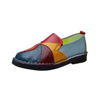 Genérico Zapato Verano Mujer - Zapato Casual CóModo Superior Bajo Bajo del Cuero del Bloqueo del Color De La Moda De Las Zapatillas Mujer Deporte Invierno