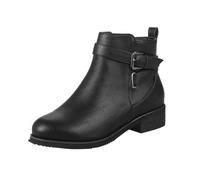 Generico Zapatos Botas Mujer Tacón Bajo, Botines Mujer Invierno Cortavientos Bajos, Botines Casual Boots Blandos Negros Botas Mujer Elegantes, Botines Mujer Motociclista, Negro , 41 EU