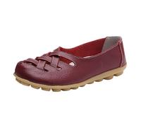 Genérico Zapatos Casual Mujer - Zapatos Individuales De Cuero De Moda para Mujer Mocasines De TacóN Inclinado Zapatos Casuales Zuecos Cocina Antideslizantes