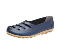Genérico Zapatos Casual Mujer - Zapatos Individuales De Cuero De Moda para Mujer Mocasines De TacóN Inclinado Zapatos Casuales Zuecos Cocina Antideslizantes