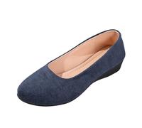 Genérico Zapatos casuales elegantes para mujeres Uso diario Cómodo Punta cerrada Tacón cuña Perfecto para todas las estaciones asociar pantalones vaqueros, azul marino, 38 EU
