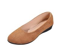 Genérico Zapatos casuales elegantes para mujeres Uso diario Cómodo Punta cerrada Tacón cuña Perfecto para todas las estaciones asociar pantalones vaqueros, marrón, 40 EU