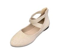 Genérico Zapatos Casuales Femeninos para Uso Cotidiano diseño Cerrado y Confortable Estilo fácil de calzar Calzado versátil Ideal con Vestidos Durante Toda Temporada (Beige, 37)