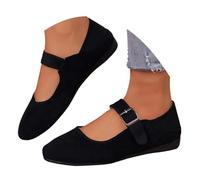 Genérico Zapatos Casuales sin Cordones de Ballet de una Sola Tira de Dos Maneras cómodos para Uso Diario (Black 42)