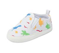Genérico Zapatos con Estampado de Dinosaurios para niños pequeños y bebés (White, 0-3 Months)
