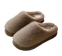 Genérico Zapatos Con Relleno Casual - Zapatos Hogar Mujer Zapatillas Invierno Cálidas Zapatillas Mujer Chic Y Cómodas Zapatillas Antiderapant Zapatillas De Algodón Semi-Abiertas, café, 40 EU