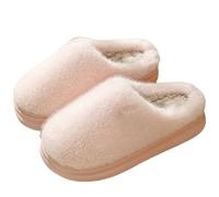 Genérico Zapatos Con Relleno Casual - Zapatos Hogar Mujer Zapatillas Invierno Cálidas Zapatillas Mujer Chic Y Cómodas Zapatillas Antiderapant Zapatillas De Algodón Semi-Abiertas, rosa, 40 EU